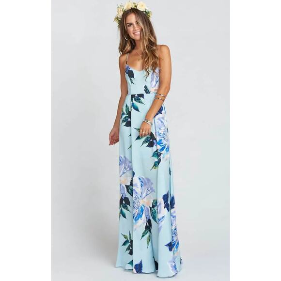 Show Me Your Mumu Godshaw Goddess Gown in Mint to Be Floral XXS NWT - Picture 3 of 11